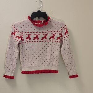 Janie and Jack Festive Red and Cream Sweater